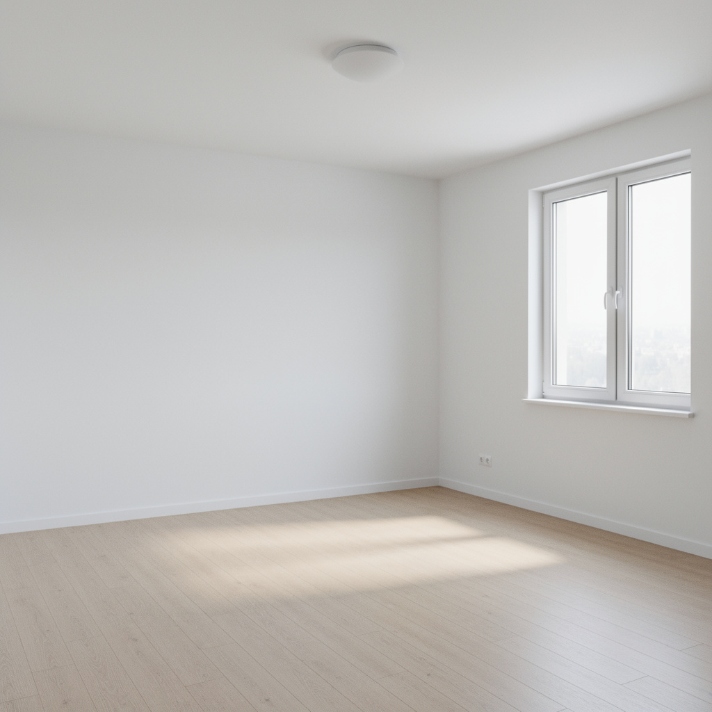 Квадратное фото пустой комнаты для дизайна нейросетью